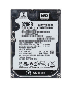 Western Digital Black 320GB 7200RPM SATA 6Gb/s 2.5-Inch Hard Drive for RoHS Compliance