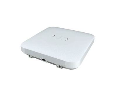 Extreme Networks Cloud Ready Dual Radio 802.11AX AC ABGN Wireless Access Point mounted in a corporate office setting.