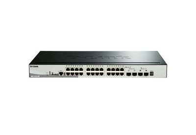 D-Link DGS-1510-28P SmartPro PoE/PoE+ Switch, 28-Port, 2x Gigabit SFP, 2x 10Gbps SFP+, Stackable - for Network Switch
