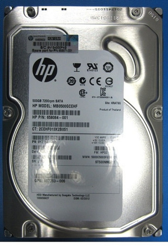 HPE 500GB 7200RPM SATA 6Gbps 3.5 LFF Hot Swap SC Midline Hard Drive for ProLiant Gen8/Gen9 Servers