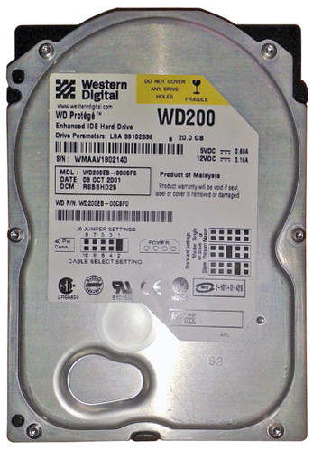 Western Digital Protege 20GB 5400RPM ATA-100 2MB Cache 3.5 Internal Hard Drive for Servers