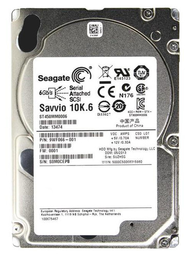 Seagate Savvio 10K.6 450GB SAS 6Gbps 2.5 HDD for Servers