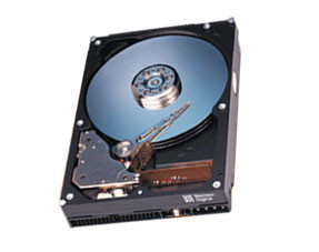 Western Digital Enterprise 4.55GB 7200RPM Ultra2 SCSI LVD 68-Pin 512KB Cache 3.5-Inch Hard Drive mounted in server rack
