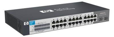 HP ProCurve 1410-24G Gigabit Ethernet Switch, 24-Port, 10/100/1000Base-T, 2 x SFP, for network connectivity.