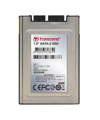 Transcend SSD18S-M 128GB MLC SATA 3Gbps 1.8 Internal Solid State Drive - Compatible with 1.8-inch SSD bays