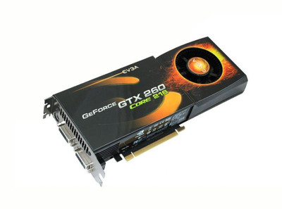 EVGA GeForce GTX 260 Core 216 896MB GDDR3 Video Graphics Card compatible with SLI, PCI Express 2.0 x16.