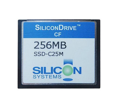 SiliconSystems SiliconDrive 256MB ATA/IDE CompactFlash Type I SSD mounted in server rack