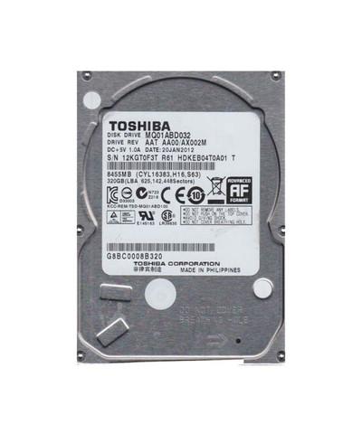 Toshiba 320GB 5400RPM SATA 2.5 Hard Drive for Laptops - HDKEB04T0A01
