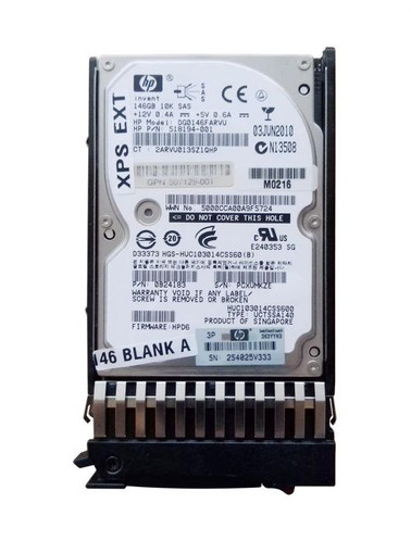 HP 518194-001 146.8GB 10000RPM SAS 6Gbps 2.5 HDD with Tray for ProLiant Servers