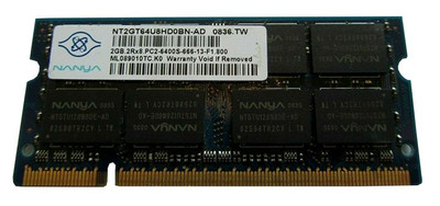 Nanya 2GB DDR2-800MHz SoDimm Memory Module for PC2-6400 - Dual Rank, Non-ECC, CL6, 200-Pin - Compatible with Laptops
