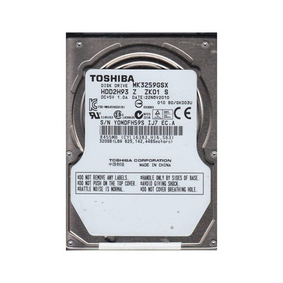 Toshiba 320GB 5400RPM SATA 3Gb/s 8MB Cache 2.5-Inch Hard Drive for MK3259GSX - Compatible with laptops and notebooks