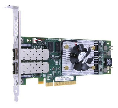 QLogic 10GB Dual Port FCoE and iSCSI Converged Network Adapter CNA X8 PCI Express SR Optical mounted in server rack