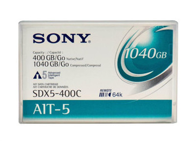 Sony AIT-5 400GB Native 1.04TB Compressed Barcoded Data Cartridge for SDX5400C-BC - Storage Media for Data Backup