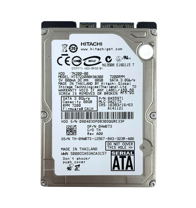 Hitachi Travelstar 7K200 80GB 7200RPM SATA 3Gb/s 2.5 HDD compatible with servers