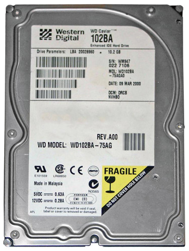 Western Digital Expert 10.2GB 7200RPM ATA-66 2MB Cache Internal Hard Drive for ProLiant DL360p Gen8 Servers