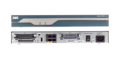 Cisco 1841 4-Pair G.SHDSL Bundle HWIC-4SHDSL IP Base 64F/256D router mounted in a network rack.