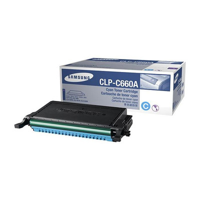 Samsung CLP-C660A-NC Cyan Toner Cartridge for CLP-610, 2000 Pages, Printer Supplies