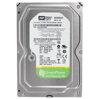 Western Digital AV-GP 250GB 7200RPM SATA 3Gb/s 16MB Cache Hard Drive for RoHS 3.5-Inch - Compatible with AV systems
