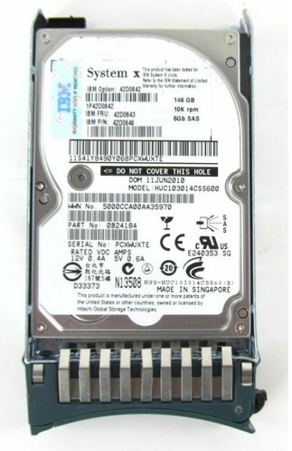 IBM 42D0646 146GB 10000RPM SAS 6Gbps 2.5 SFF HDD with Tray for Server Storage