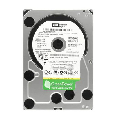 Western Digital Caviar Green 750GB 7200RPM SATA 3Gb/s 16MB Cache 3.5-Inch Hard Drive for RoHS Compliance