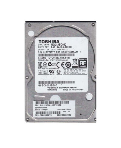 Toshiba 500GB 5400RPM SATA 2.5 Hard Drive for HDKEB03T0A01S Servers