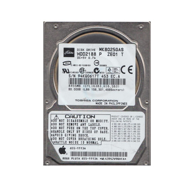 Toshiba 80GB 4200RPM IDE Ultra ATA/100 2.5-Inch Hard Drive - Compatible with ATA-6, 8MB Cache - HDD2188P