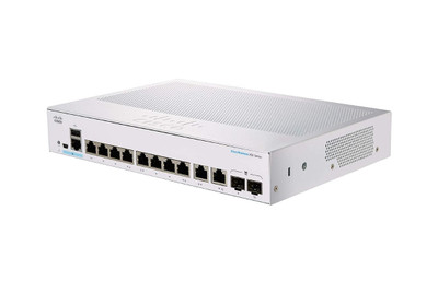 Cisco Business 350 Switch with 8 10/100/1000 Ports and 2 Gigabit Copper/SFP Combo - Ideal for Small Business Networks