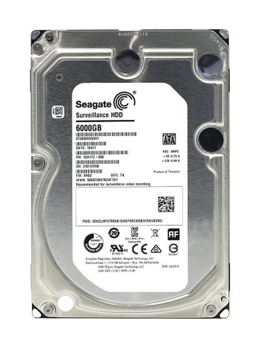 Seagate Surveillance 6TB SATA Hard Drive 5900RPM 128MB Cache 3.5 - Compatible with Surveillance Systems