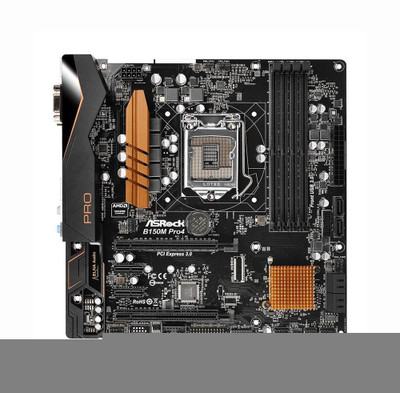 ASRock B150M Pro4 Micro-ATX Motherboard for Intel LGA 1151 CPUs, DDR4 Support, 6x SATA3 Ports