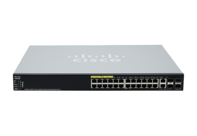 Cisco SG550X-24MP 24-Port PoE+ Switch 382W Power Budget 10G Ethernet SFP+ Combo Rack-Mounted