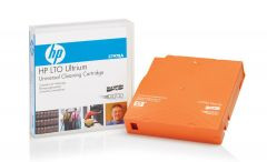 HP LTO Ultrium Universal Cleaning Cartridge in Orange, compatible with various tape drives