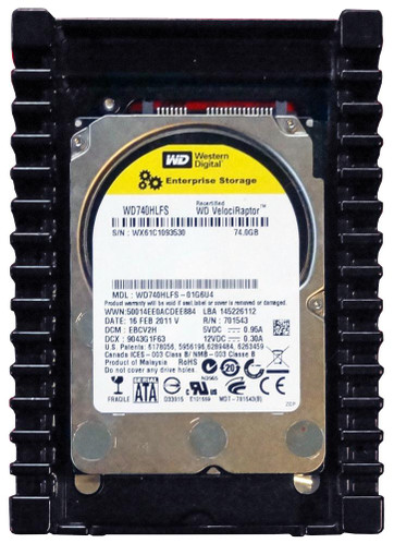 Western Digital VelociRaptor 74GB 10000RPM SATA 3Gbps 16MB Cache 3.5 Internal Hard Drive compatible with servers