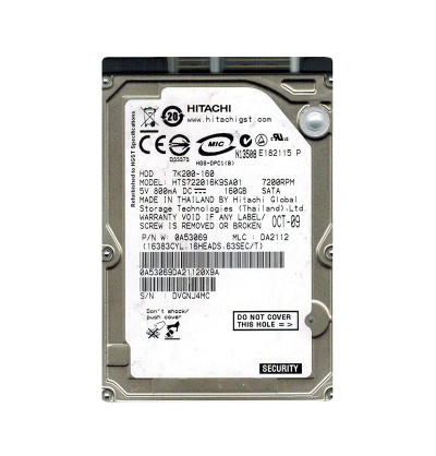 Hitachi Travelstar 7K200 Series 160GB 7200RPM SATA 2.5-Inch Hard Drive - Compatible with ProLiant DL360p Gen8 Servers