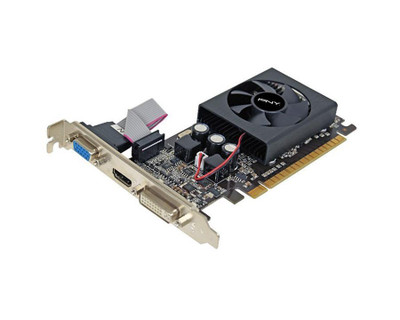 PNY GeForce GT610 1GB DDR3 Graphics Card for PCI Express 2.0 x16 slots, HDMI/D-Sub/DVI outputs, HDCP Ready.