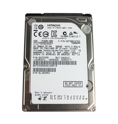 HGST Travelstar 7K750 500GB 7200RPM SATA Hard Drive 2.5 - Compatible with laptops and portable storage