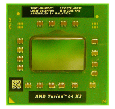 AMD Turion 64 X2 TL-60 dual-core mobile processor for Socket S1, 2.00GHz, 1MB L2 cache