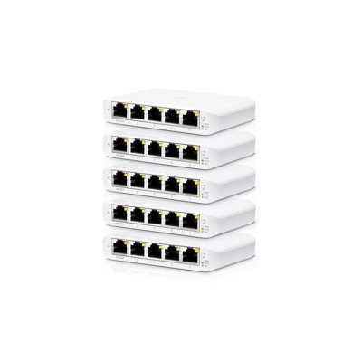 Ubiquiti Switch Flex Mini 5-Ports Gigabit Layer 2 Switch 5-Pack - Compact and versatile switch for network setups