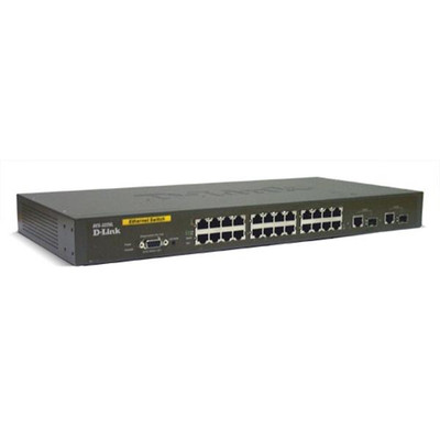 D-Link DES-3226L Managed 24-Port Switch + 2 Combo Gig Uplinks for Networking Racks