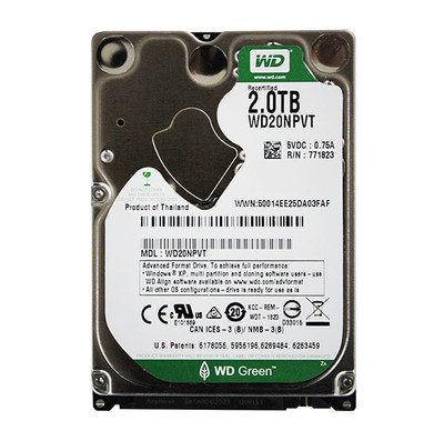 Western Digital Green 2TB 5400RPM SATA 3Gb/s 8MB Cache CE 2.5-Inch Hard Drive for laptops