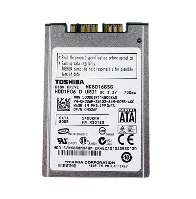 Toshiba 80GB 5400RPM SATA 1.5Gb/s 8MB Cache 1.8-Inch Hard Drive for Laptops