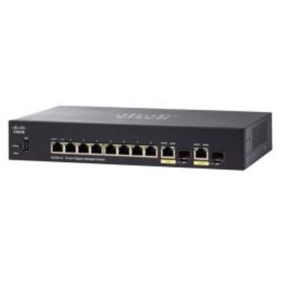 Cisco SG350-10= 8 10/100/1000 Ports 2 Combo Mini-Gbic Switch - Network Switch for Small Business