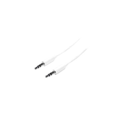 StarTech 3m White Slim 3.5mm Stereo Audio Cable Male to Male for audio devices