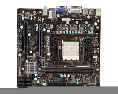 MSI A55M-P33 Socket FM1 AMD A55 Chipset DDR3 Micro-ATX Motherboard for AMD processors, 6x SATA 3.0Gb/s slots