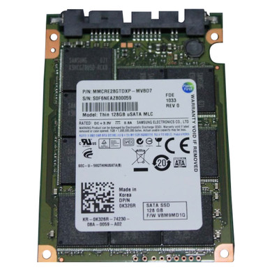 Samsung 128GB MLC SATA 3Gbps uSATA 1.8 SSD for MMCRE28GTDXP-MVB07 Servers