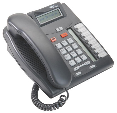 Nortel T7208 Business Phone Charcoal Platinum 6 Line Headset Compatible Office Phone
