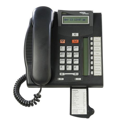 Nortel Business Terminal T7208 Corded Phone 6 Phone Lines Charcoal - Compatible with Nortel phone systems