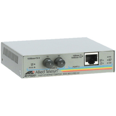 Allied Telesis AT-FS201-20 2-Port Unmanaged Switch for 10/100TX to 100FX (ST) networks