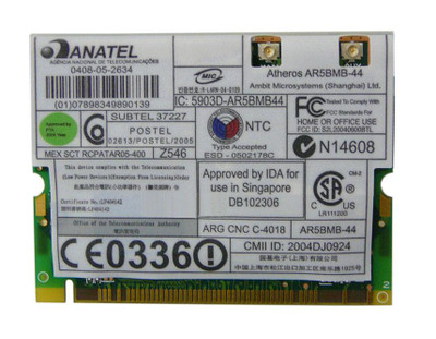 IBM 802.11a/b/g Wireless LAN Mini-PCI Adapter for ThinkPad laptops