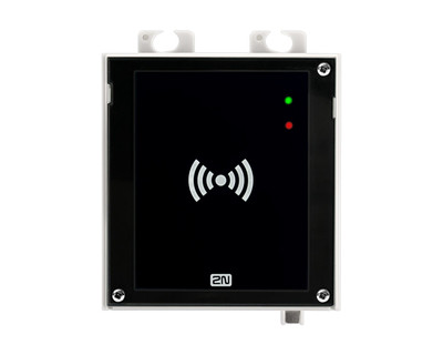 2N Telecommunications Access Unit 2.0 Card Reader RFID for 9160344-S, mounted in server rack