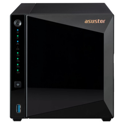 Asustor SOHO NAS AS3304T 4-Bay Network Attached Storage device mounted in a server rack
